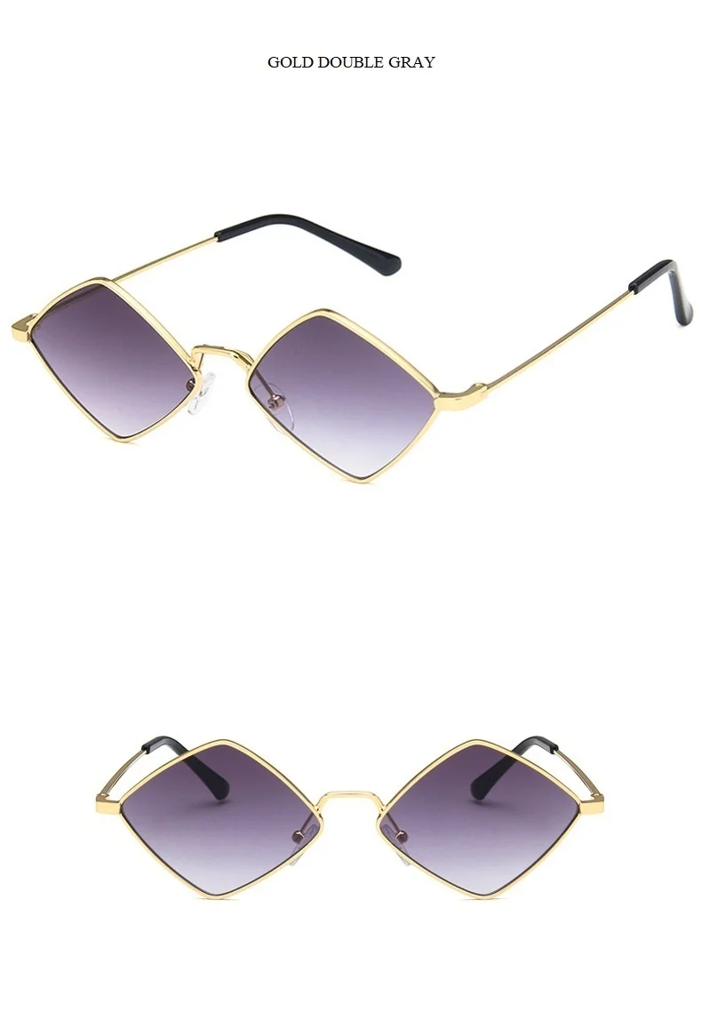 Vintage Irregular Small Frame Black Sunglasses For Women New Fashion Brand Rhombus Gradient Sun Glasses Female Uv400 Shades 2020 black cat eye sunglasses
