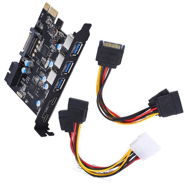 1 Set Doppia Porta Usb3.1 Scheda Di Espansione Pci Express Di Tipo C Usb3.0 Scheda Di Espansione Pci-E Driver Cd Usb Interno 3.0