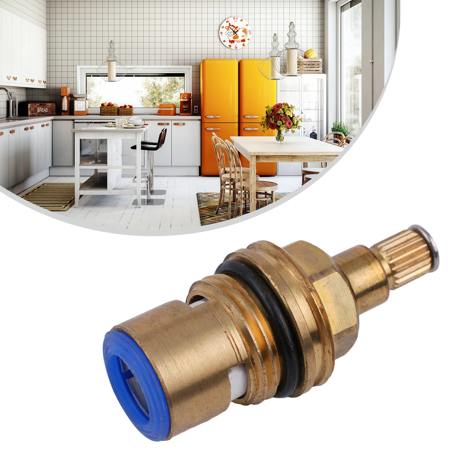 

1Pcs Faucet Cartridge Standard 1/2 Thread Ceramic Water Mixer Tap Inner Faucet Disc Valve Replacement Hot Cold Water