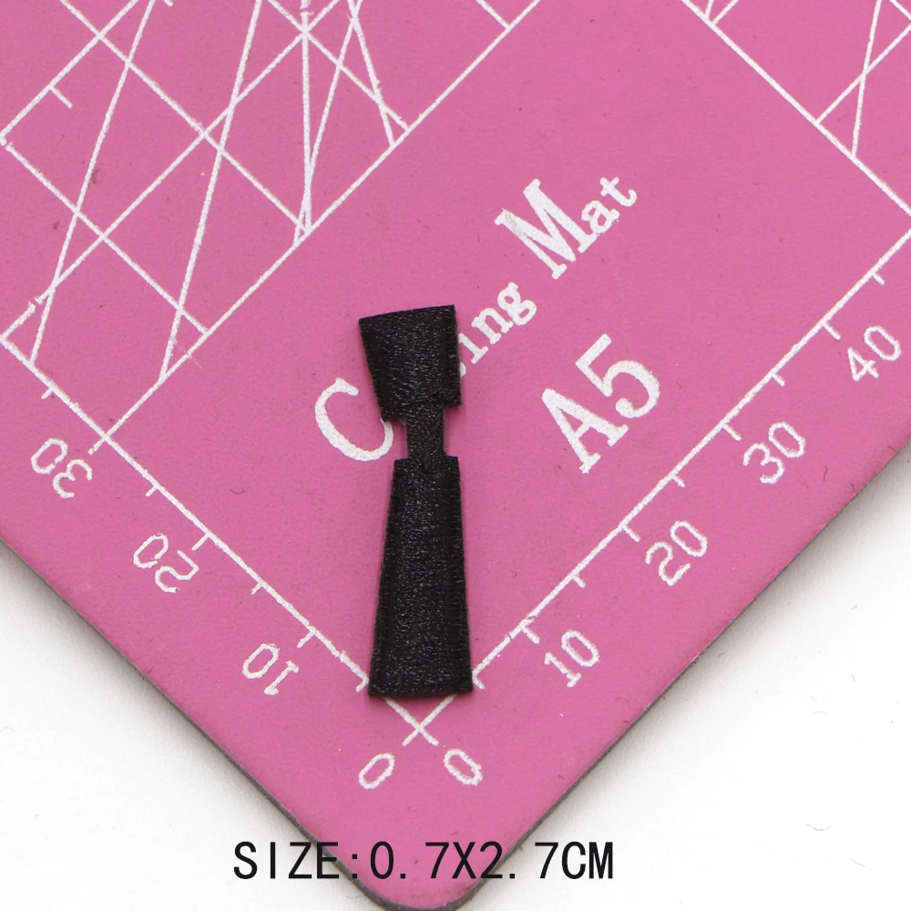 1 Stück kleine schwarze Buchstaben-Alphabet-Aufnäher zum Aufbügeln für Kleidung, Applikation, bestickte Aufnäher, DIY, individuelles Namensschild, Dekoraufkleber – Detail 12
