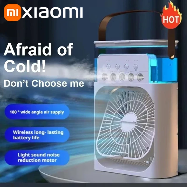Lenovo Portable Fan 3 in1 Humidifier Air Adjustment LED Light Household USB Chargeable Air Conditioner Office Moisturizing Fan 1