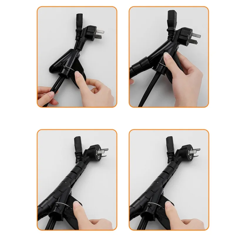 Line Organizer Wire clamp Spiral Wrap Winding Cable Clip Wiring Accessories 1pcs 8/10/16/22/28/32/42mm,cable organizer,cable clip