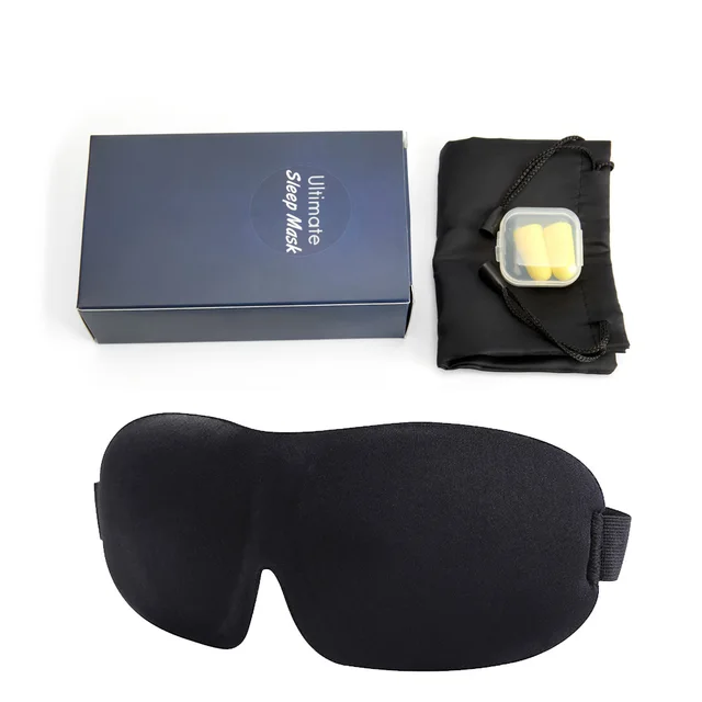 3D Sleeping Mask 100% Blackout Blindfold Sleep Mask for Eyes Smooth Sleep Eye Mask Sleeping Aid Eye Mask for Travel Slaapmasker Type-C-Black