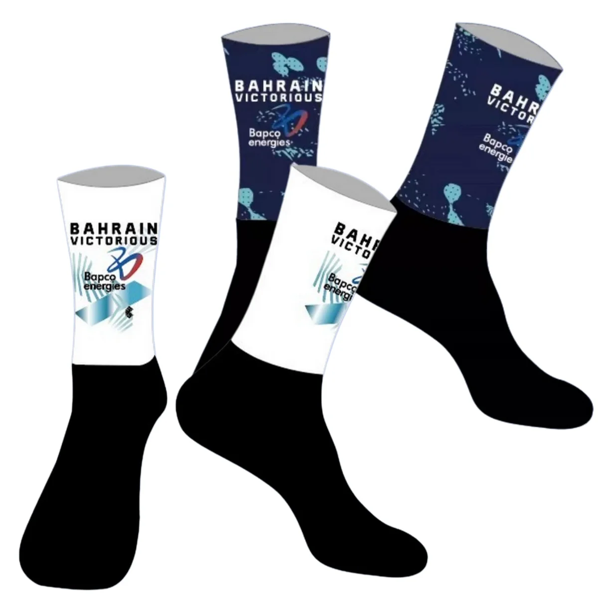 ONE PAIR 2026 BAHRAIN Victorious TEAM Antislip Bike Bicycle Racing LASER CUT Cycling Socks With Gloves_voghion.com