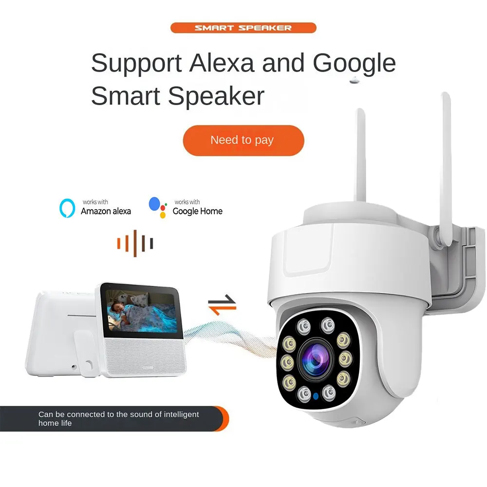 ANSVICAM 5MP Wifi PTZ Camera Outdoor 10X Zoom Security IP Camera Color Night Vis