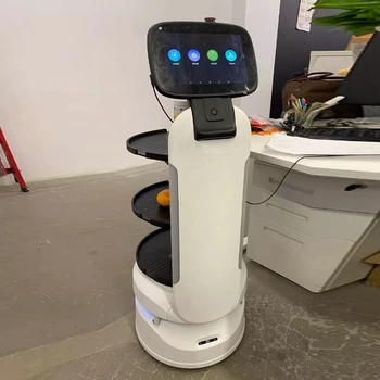 Robot server cameriere ristorante caffetteria robot autonomo appena arrivato