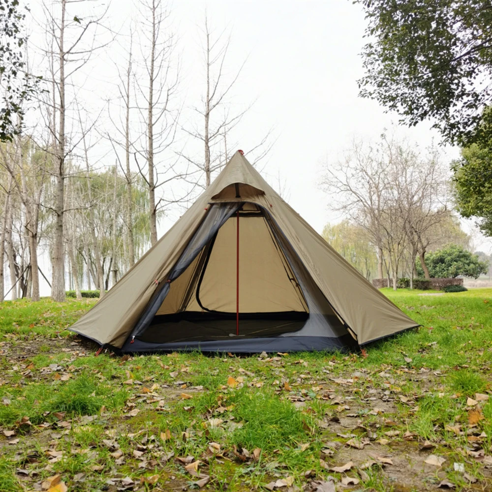 Hexagonal Pyramid Tent Outdoor Camping Tent Ultralight Double Layer