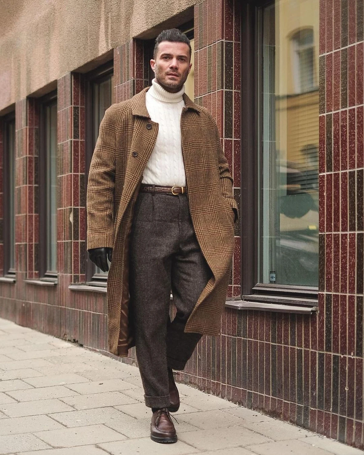 Plaid Autumn Men's Woolen Long Coat Single Breasted Overcoat Male Business Office Leisure Fall Winter Blazer Jackets men woolen coat