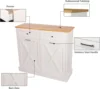 Tilt Out Trash Cabinet Can Bin Kitchen 20 Gallon Wooden Free Standing Laundry Sorter,Recycling Cabinet with Hideaway Drawer, (Wh 5