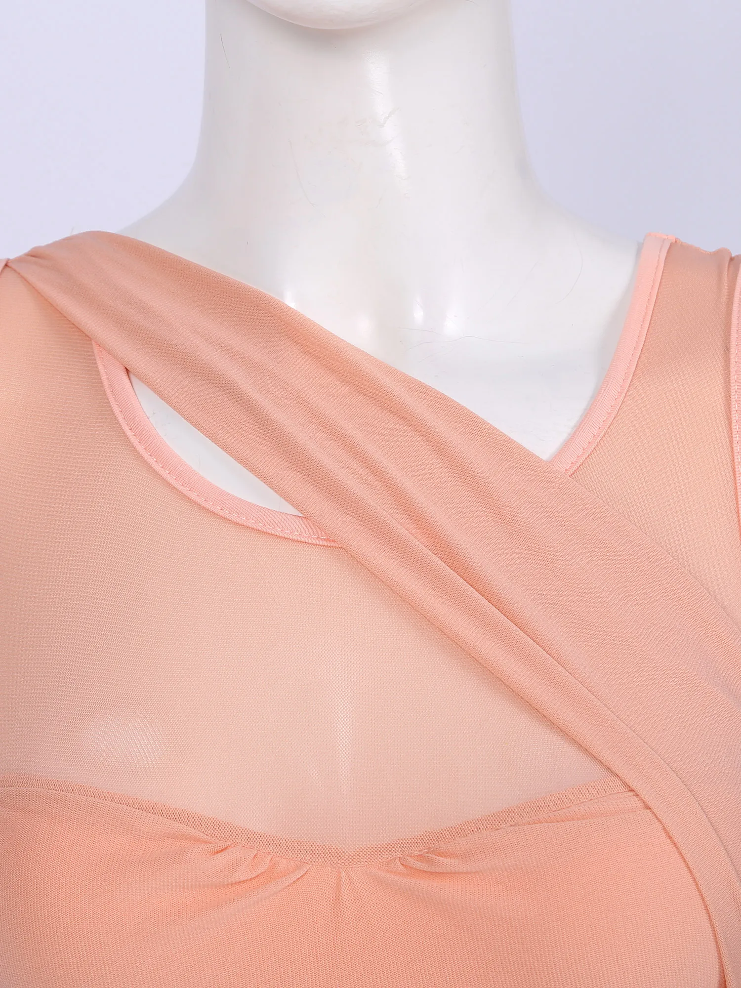 Ballet Leotard Dance Leotard Ballet Dress Women Sleeveless Cut Out Asymmetric Chiffon Ballet Dance Leotard Dress Adult Lyrical Modern Dance Practice Costumes