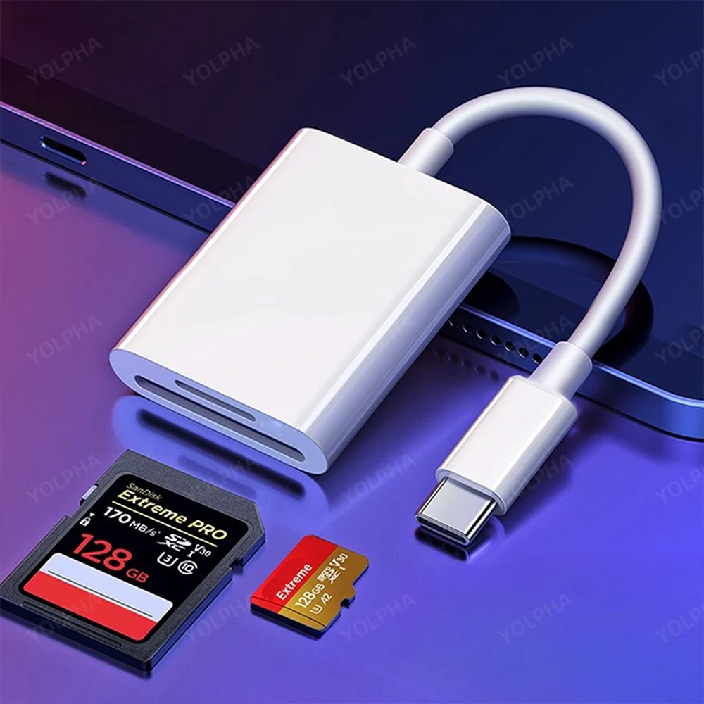USB C Memory Card Reader Type C to SD TF Adapter iPhone15 Huawei Xiaomi SD TF Card Reader Data Converter Camera Card Reader Sd Card Reader Usb To Type C Adapter Type C Adapter
