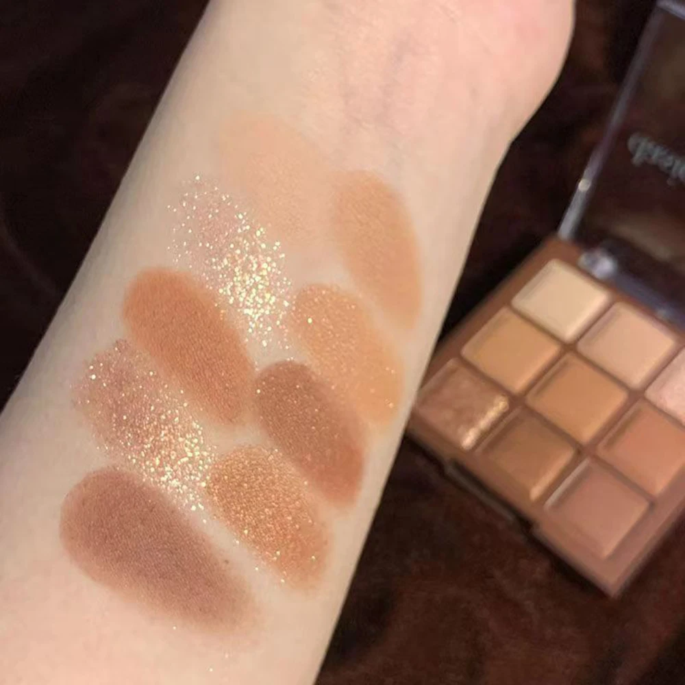9 Colors Glitter Eyeshadow Palette Pearlescent Matte Earth Color Acrylic Eye Shadows Palette Waterproof Korean Makeup Cosmetics eye shadow,eye shadow plate
