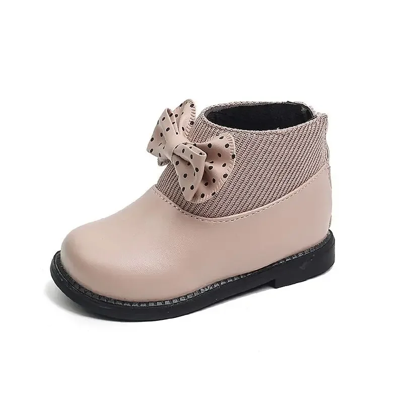 

Kid Plush Fashion Boots Soft Leather Boot Kid Shoe Versatile Ankle Boot Soft Soled Girl Boots Kids Cotton Boots
