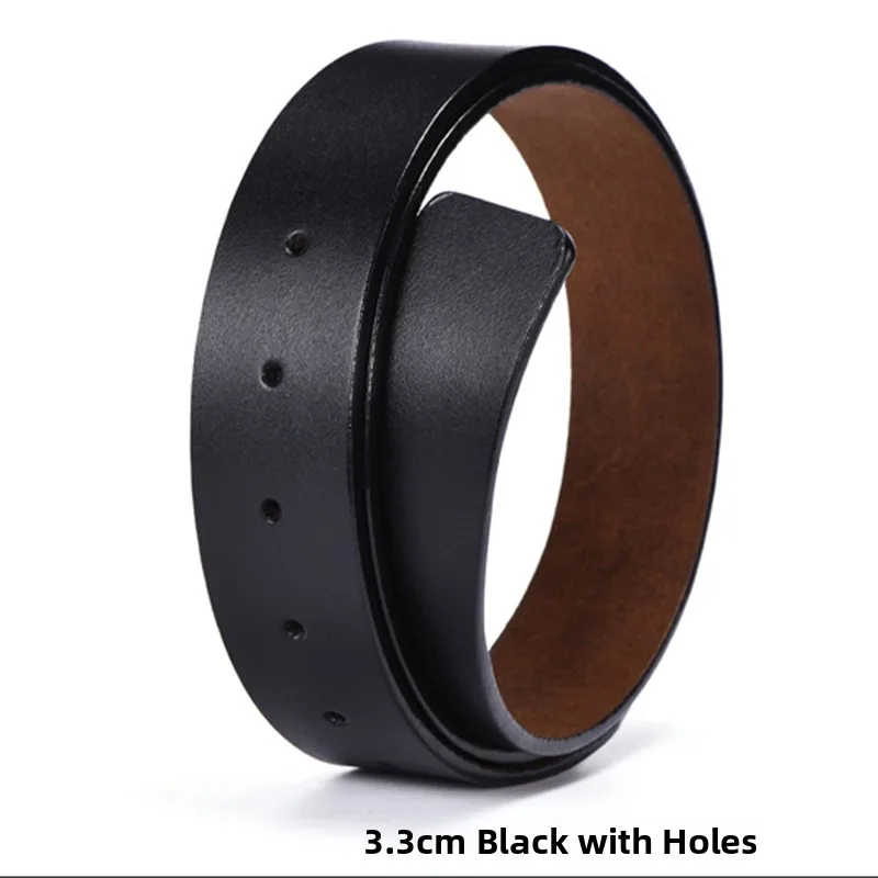 3.3cm punched black whole cowhide