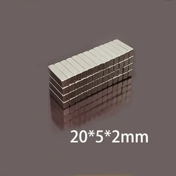 Compact Rectangular Block Magnets - Premium Quality (20pcs 20x5x2mm)