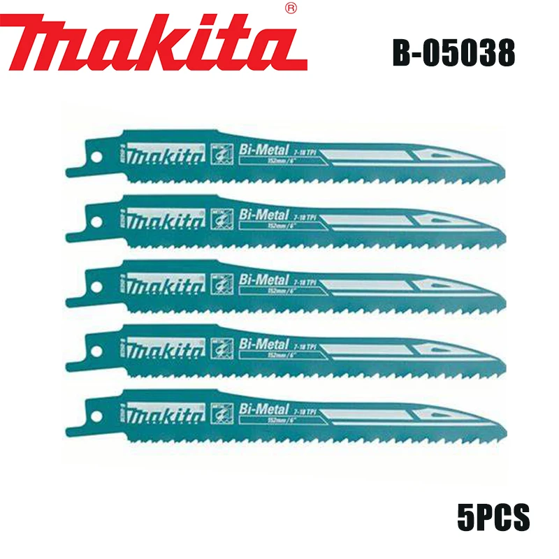 

Makita B-05038 лезвие для сабельной пилы, электрическая сабельная пила, лезвие для пилы, металлический кабель, стальная труба, оцинкованная труба, набор из 5 шт.
