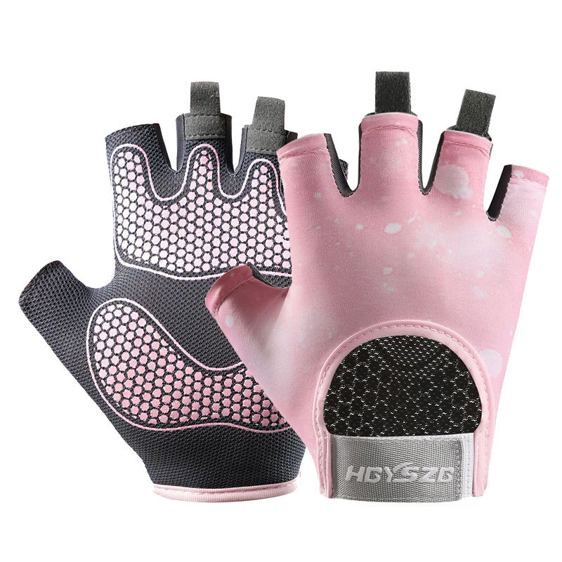 1Pair Workout Gloves Men Women Gym Lifting Fitness Climbing Exercises Work Out Wrist Belt Shock Absorb Foam Pad Palm Crossfit 5