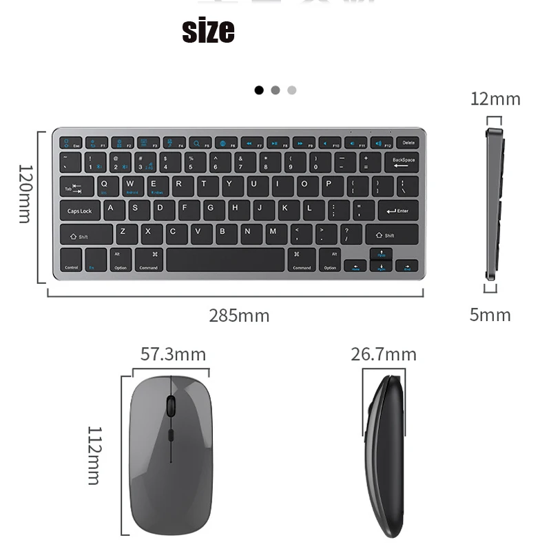 Wireless Keyboard Mouse Wireless Bluetooth Keyboard Mouse Set Wireless Rechargeable Combo Silent Mice IPAD IOS Android PC Laptop Computer Windows