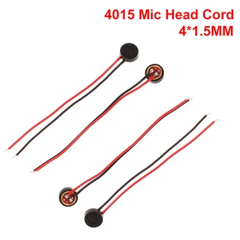 4015 Microfono Ad Alta Sensibilità Electre 3DB Anti-Interferenza 4*1.5MM Microfono A Condensatore Elettrete MIC Capsula 2 Conduttori 60MM