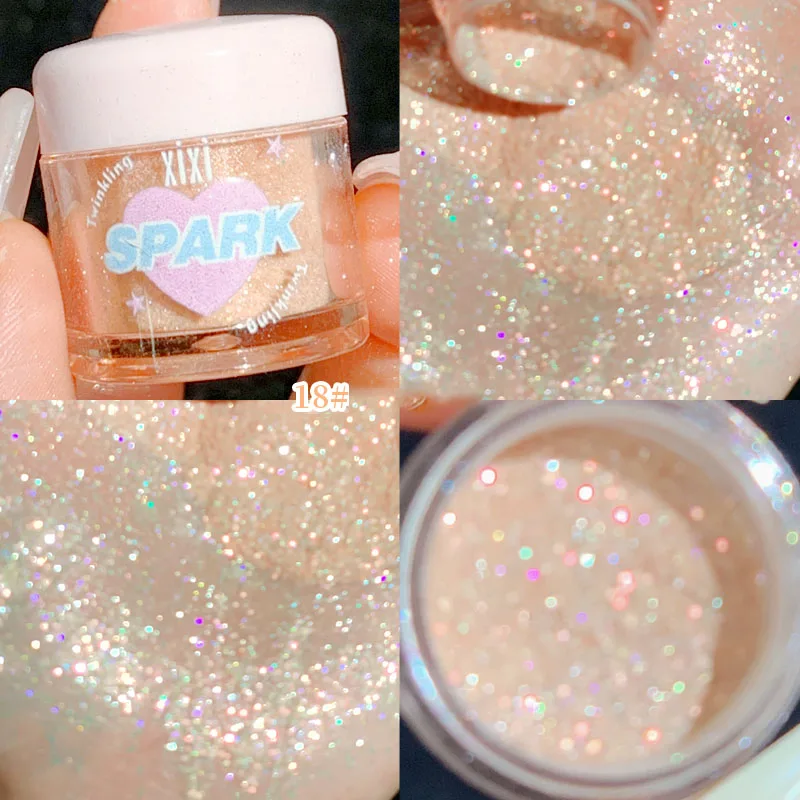 Gilded Pink Pearl Highlighter Powder High Gloss Glitter Loose Powder White Moonlight Shimmer Powder Face Body Highlight Makeup 3
