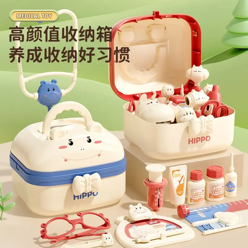 

Kids Simulation Doctor Toy Set Tool Pretend Play Medical Box Trolley Box Girl Playing House Nurse Stethoscope Injection Children