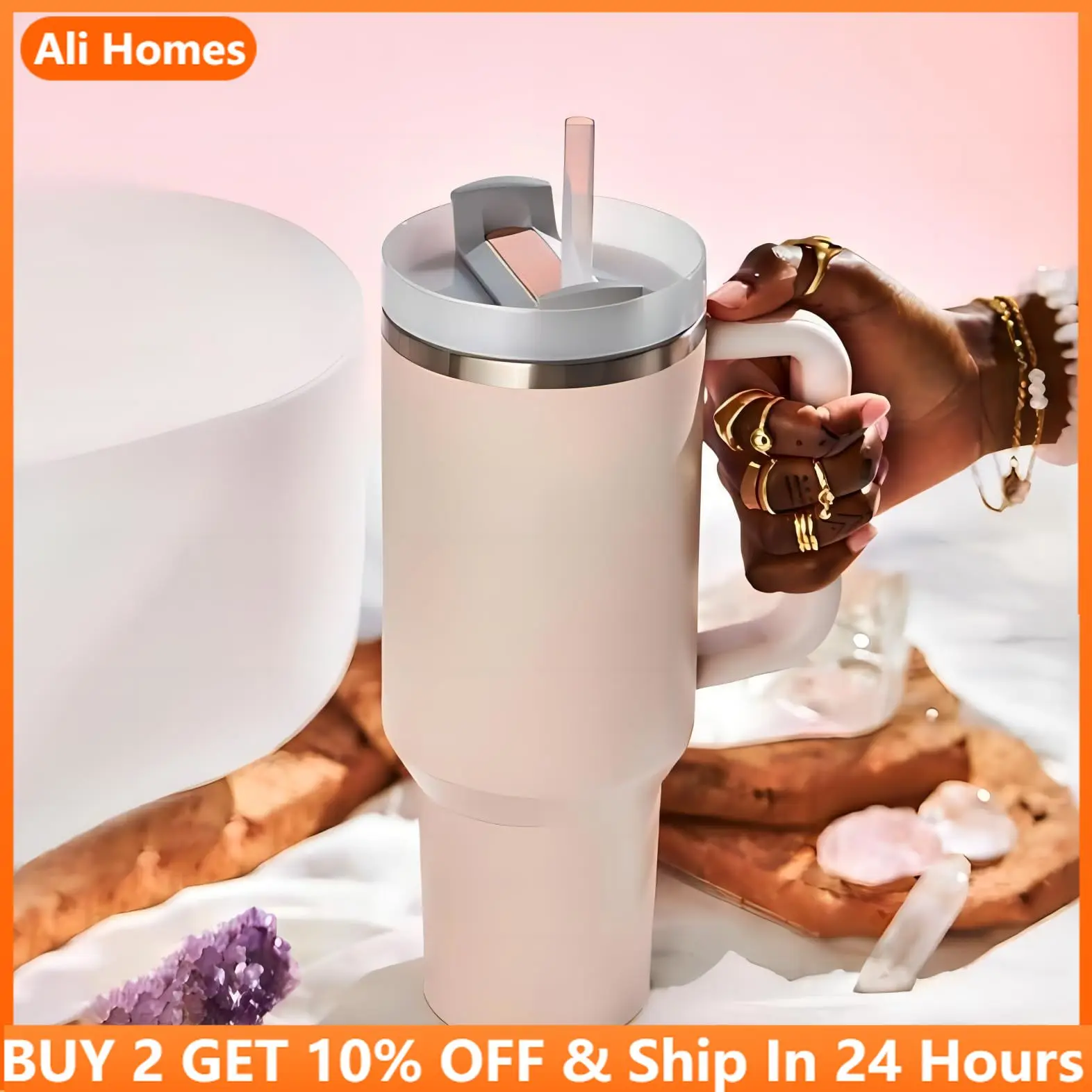 1200ml 40oz Thermos Cups with Straw Travel Mug with Handle In-Car Vacuum  Car Thermos Coffee Cup Double Layer Travel Water Mug - AliExpress