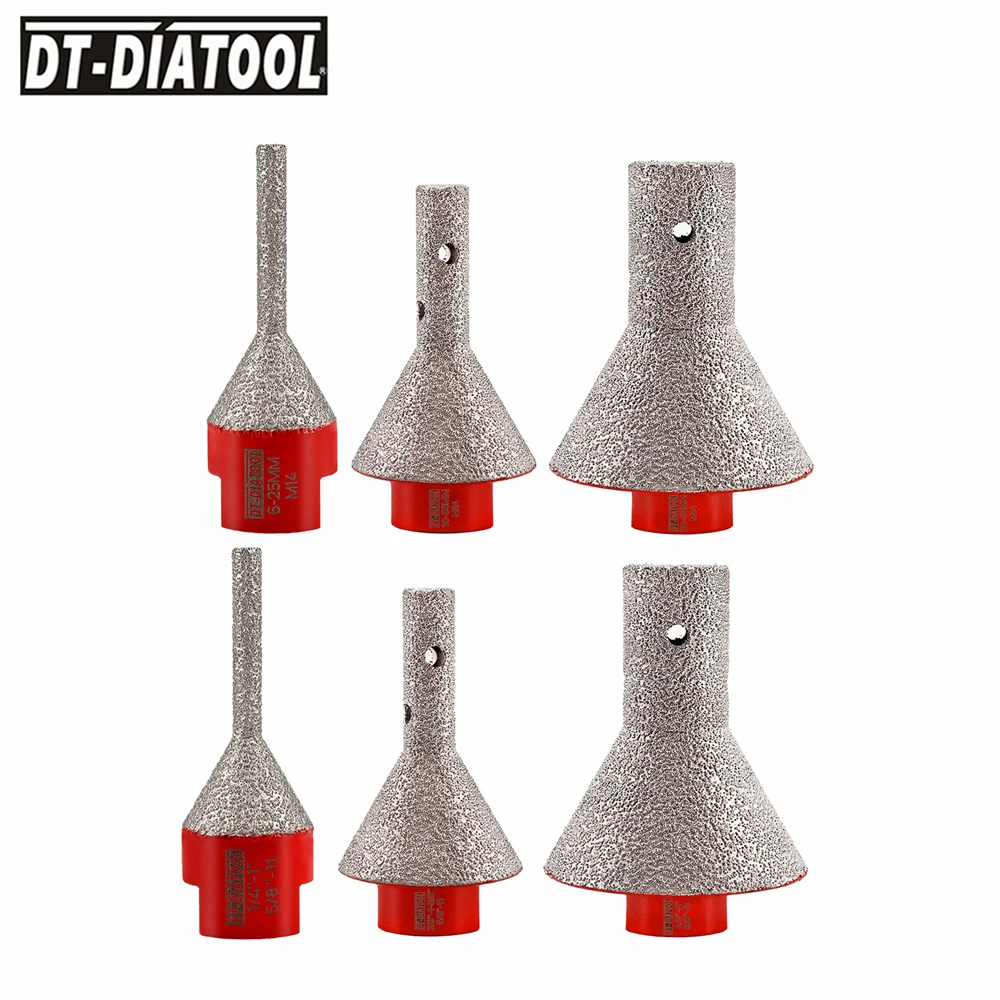 DT-DIATOOL 6-50mm Diamond Milling Chamfering Bit Shape Enlarge Existing Hole Tile Cutter Marble Porcelain Marble Granite Crowns