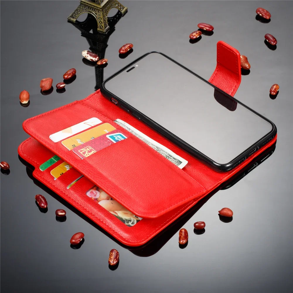 Leather Wallet Phone Case with Card Slots and Flip Cover