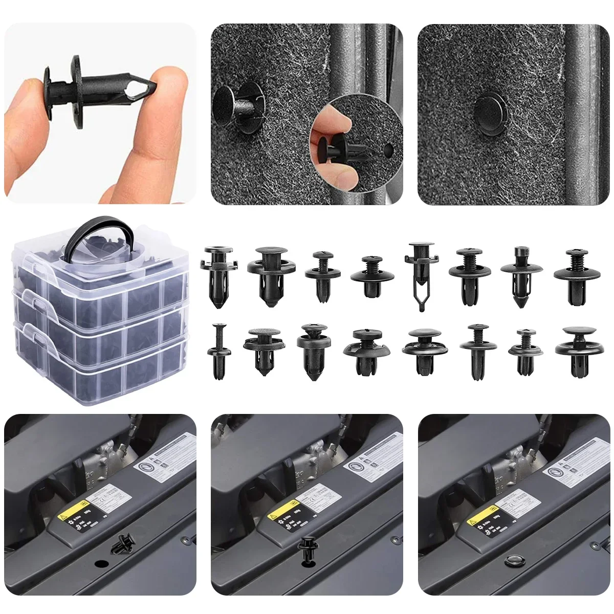 Car fastener clips Car Plastic Retainer Clips Automobile Fender Push Pin Rivet Door Trim Panel Retainer Automobile Bumper Mixed Size Fasteners Tool