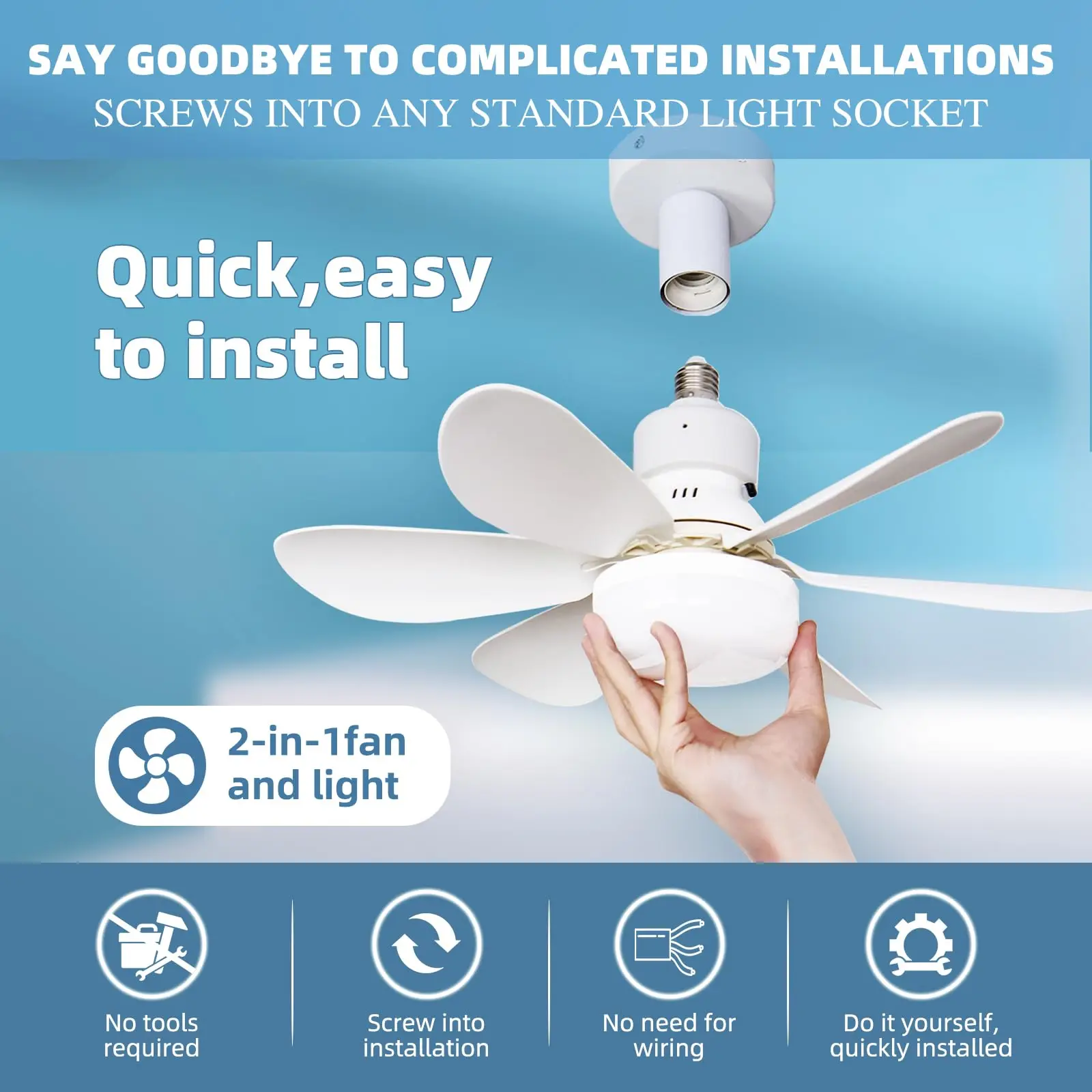 30W/40W LED Ceiling Fan Light E27 with Remote Dimmable 3-Color 3000K-6500K 2000 Lumens for Bedroom Living Room Kitchen led ceiling fan lights