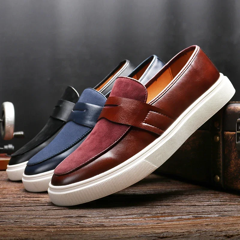 Luxury Men's Casual Slip-on Leather Shoes Men Classic British Style Penny Loafers Mens Outdoor Moccasins Driving Flats 3