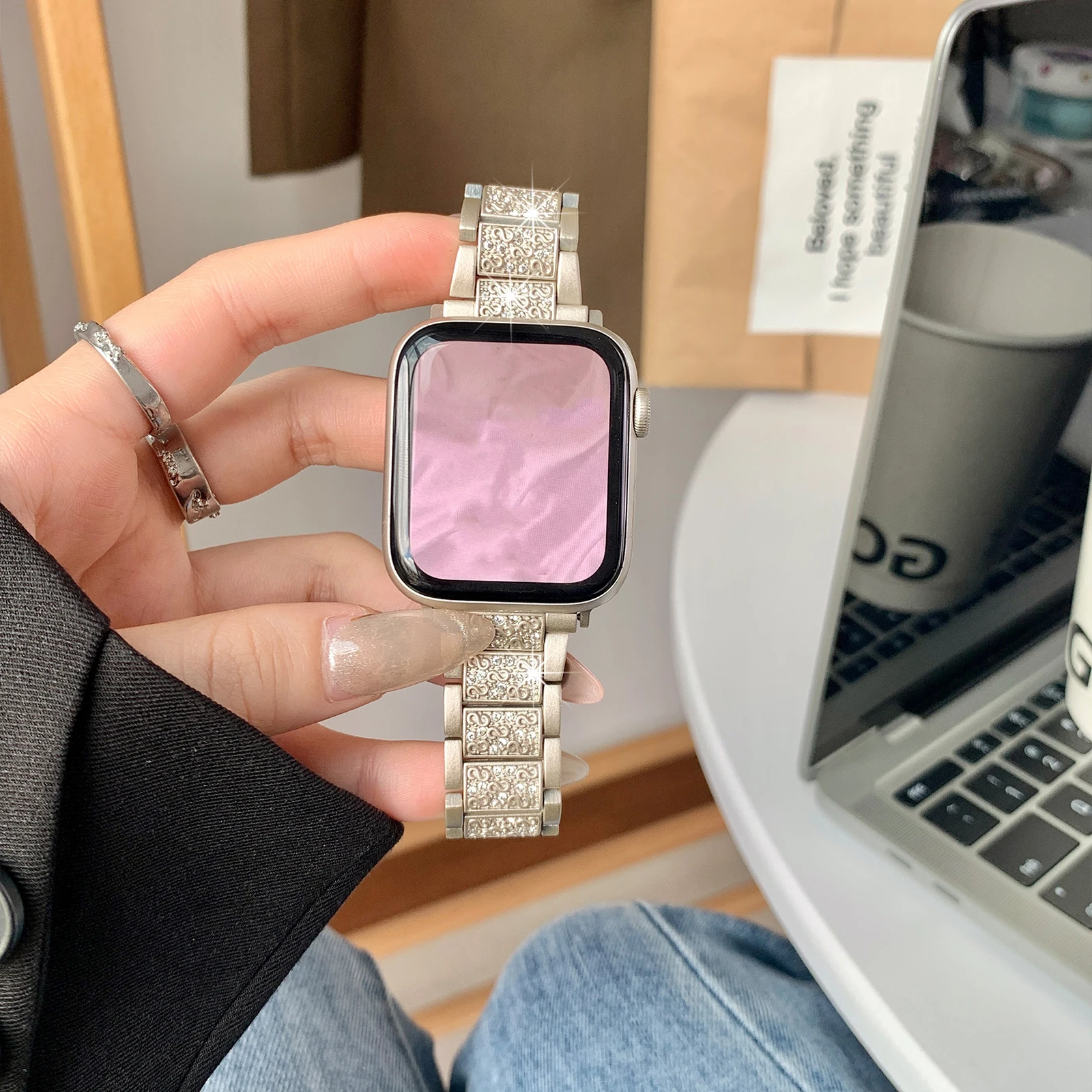 Women's Diamond Strap Stainless Steel Bracelet