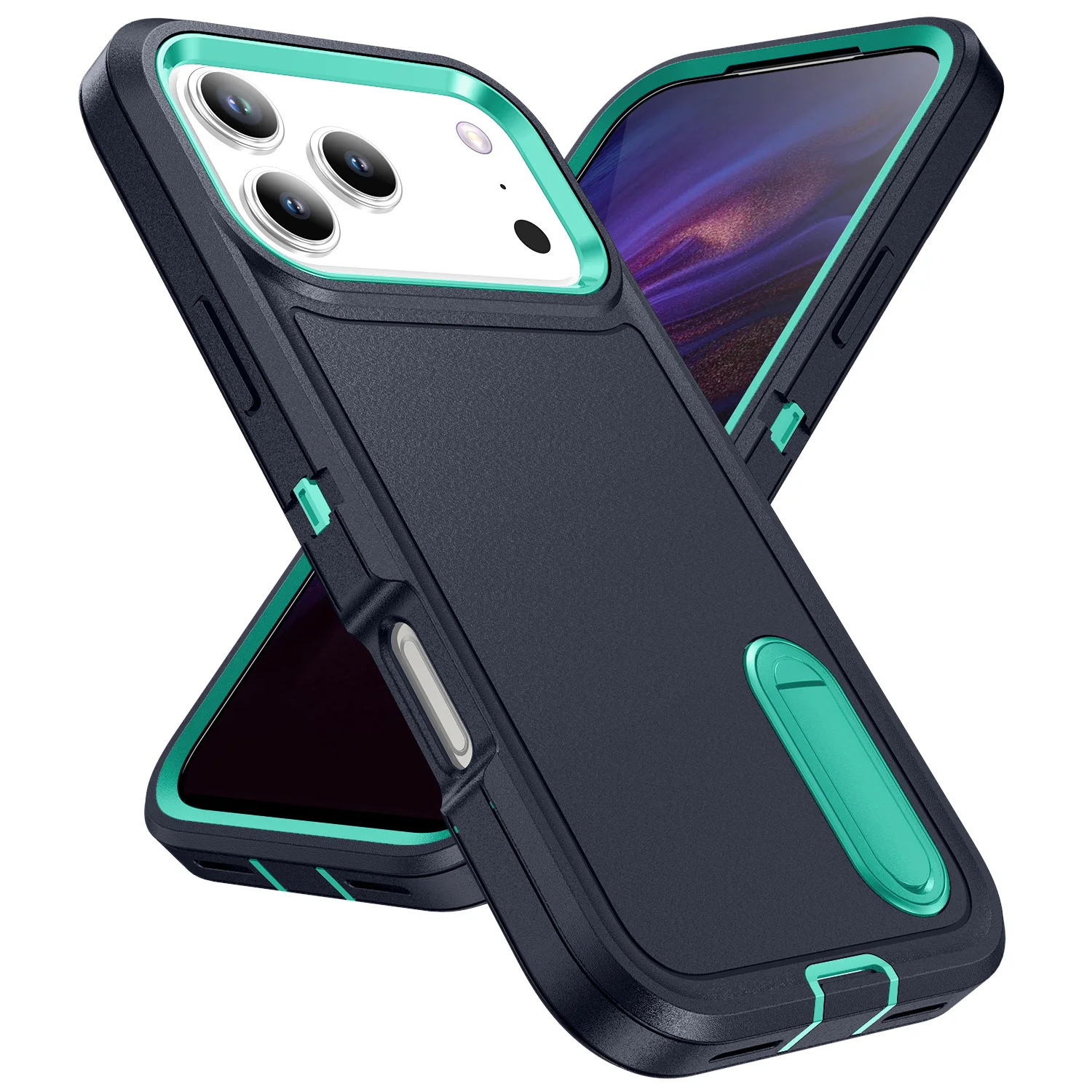 Ultimate 3-in-1 Hybrid Military-Grade Anti-Shock Phone Case with Hard Holder