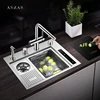 SUS 304 Stainless Steel Handmade Smart Purifying Hidden Cup Rinser Kitchen Sink Fruit And Vegetable Washing Ultrasonic Sinks 1