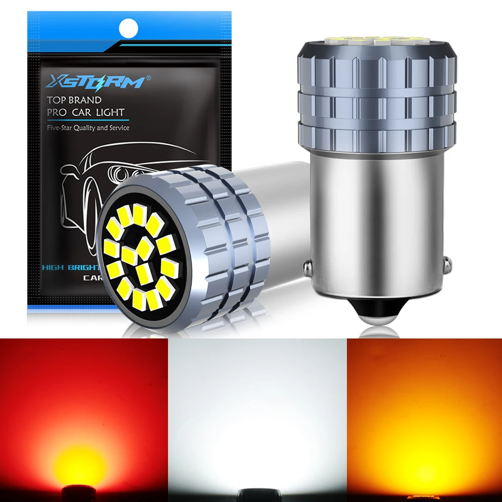 2pcs1156BA15SP21WLEDCarSignalLightsBAU15SPY21WAutoLamp1157