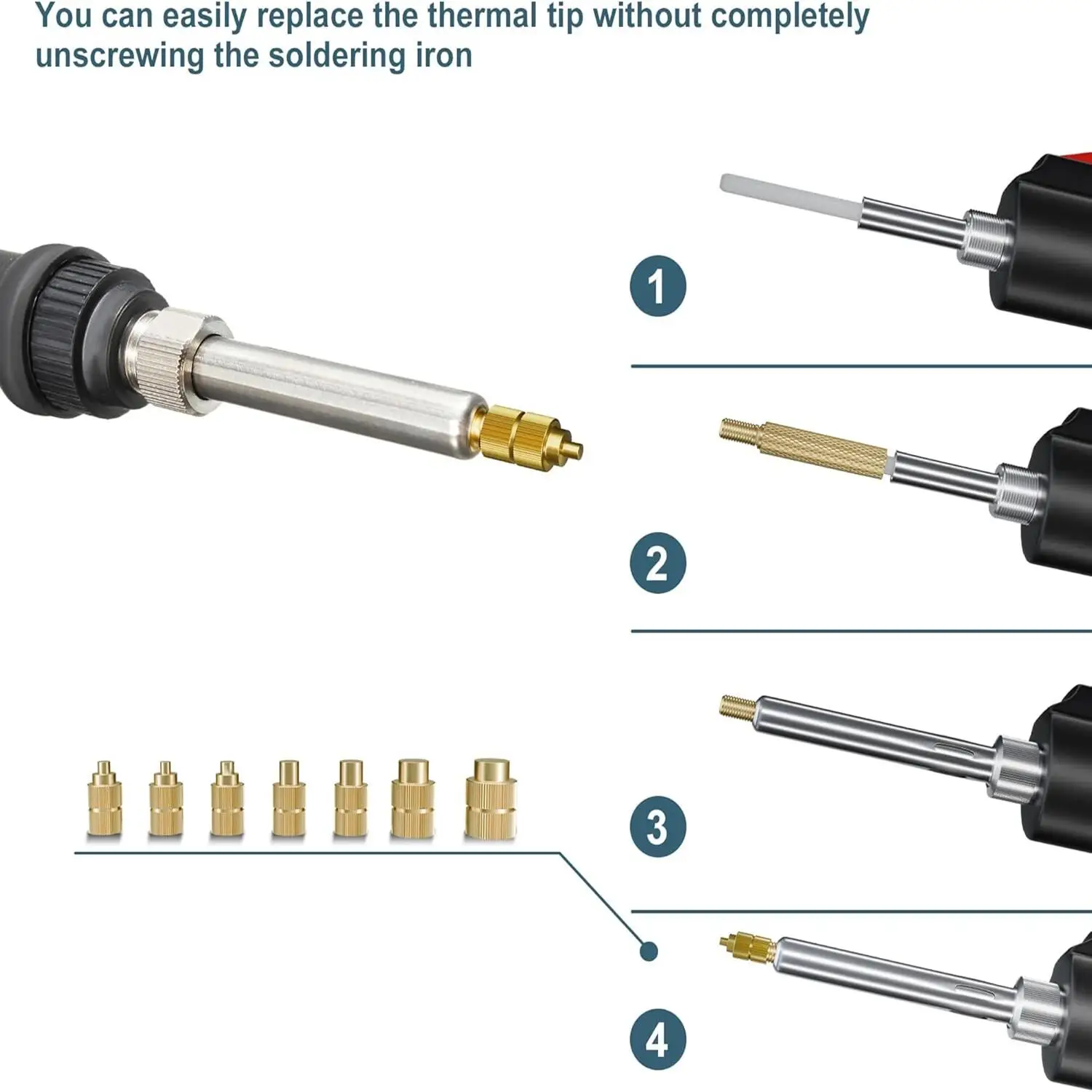 Brass Insert Nut Heat Set Insert Soldering Iron Tip Kit For Plastic