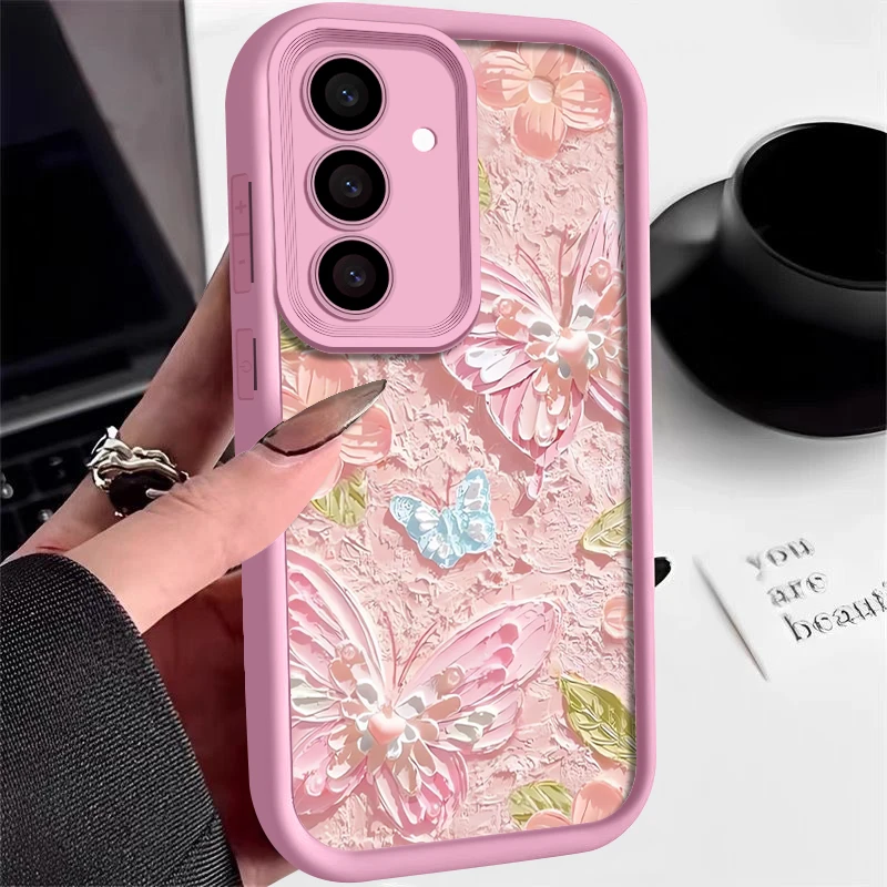 Elegant Oil Painting Butterfly Soft Phone Case Cover