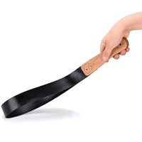 46.5CM Genuine COW LEATHER Leather Whip Handwork Make Ancient Wooden Handle,Riding Crop Party Flogger Whip 1