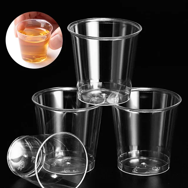 Accessori da cucina per compleanno, mini bicchieri da shot usa e getta in plastica trasparente da 50 pezzi 1