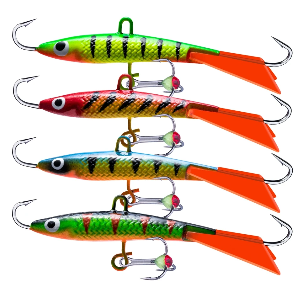 Goture New 4pcs/Lot Ice Fishing Lure Balancers 70mm 15.2g Winter Jig Hard  Wobblers Bait for Trout Bass Pike Carp Fishing Pesca