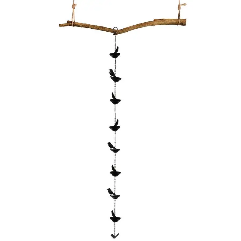 Rain Chains For Gutters Outdoor Rain Gutter Chain Chime Antique Functional Replacement Rainwater Catcher Basin 1m Metal Copper