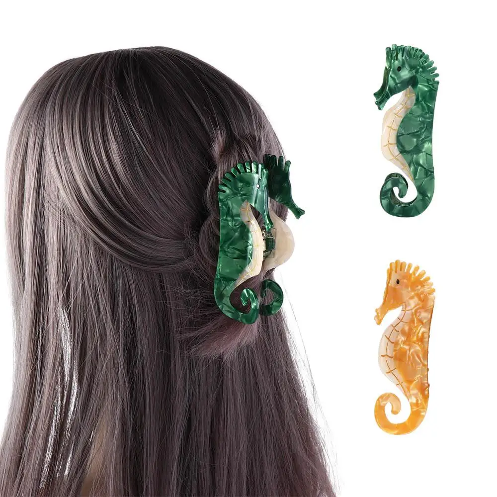 

Holder Large Hairpins Gifts For Girls Animals Fashion Headdress Women Hair Clips Seahorse Hair Claw Crystal Acetate Shark Clip