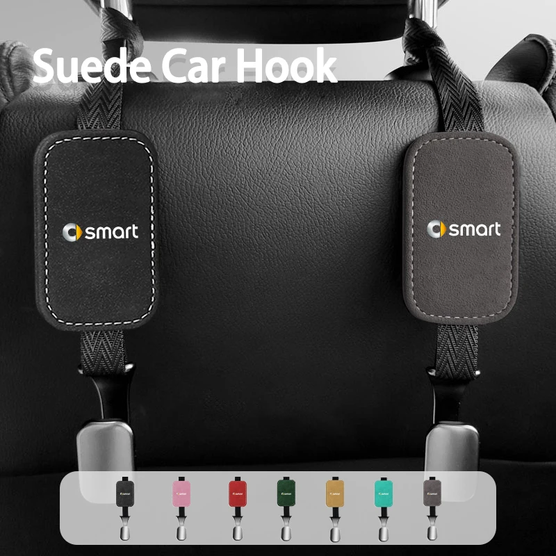 Per Smart Suede Car Seat Back Hook Storage Hanger Organizer Holder Fortwo 451 450 453 Forfour Cabrio Crossblade Roadster