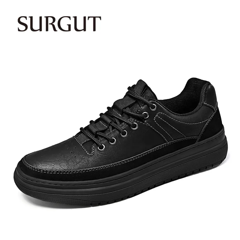 

SURGUT New Spring Autumn High Quality Leather Men Shoes Bussiness Working Flats Causal Soft Daily Comfort Walking Male Footwear