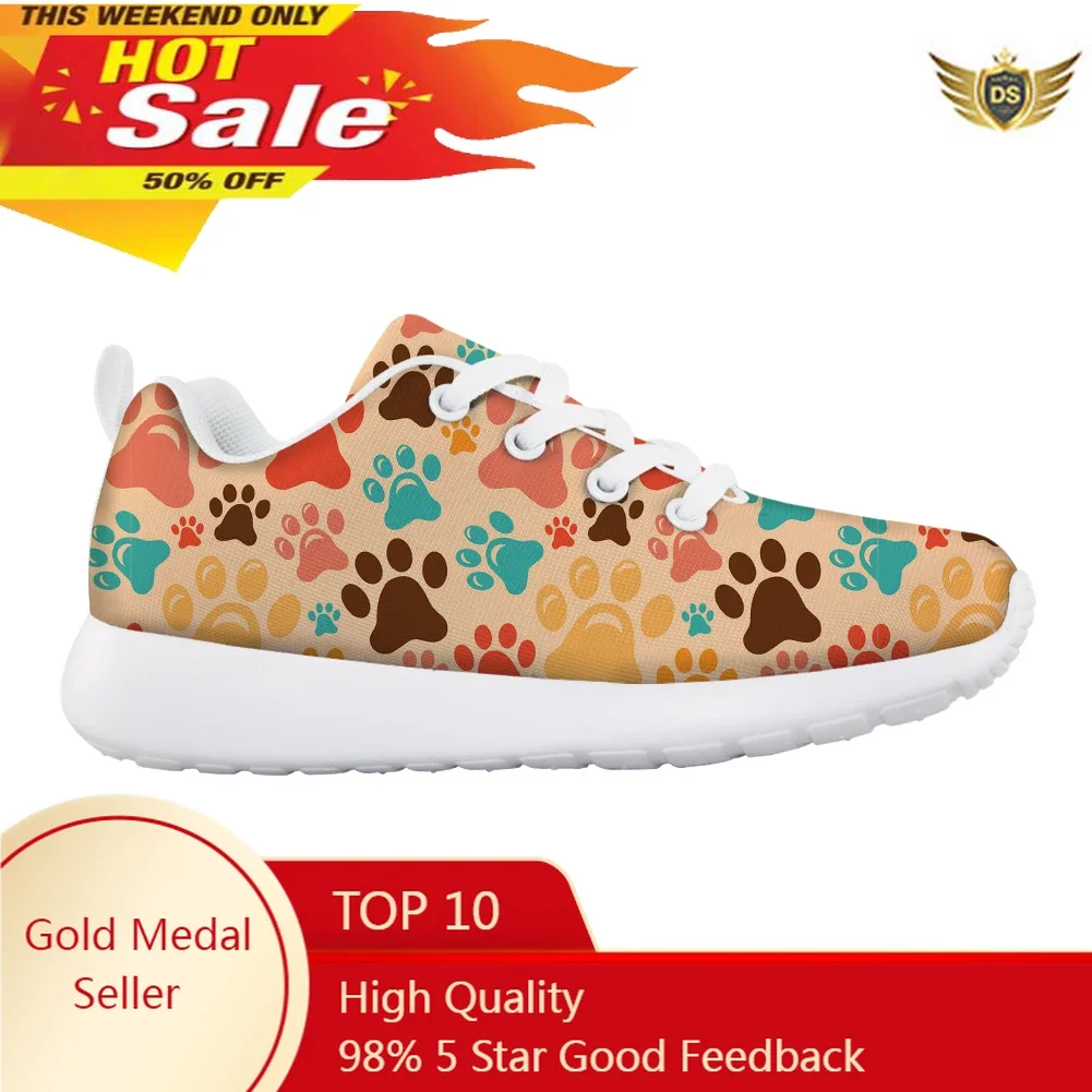 Cute Dog Paw Print Boys Girls Outdoor Walking Shoes Breathable Mesh Design Sneakers Spring Hot Sale Zapatos