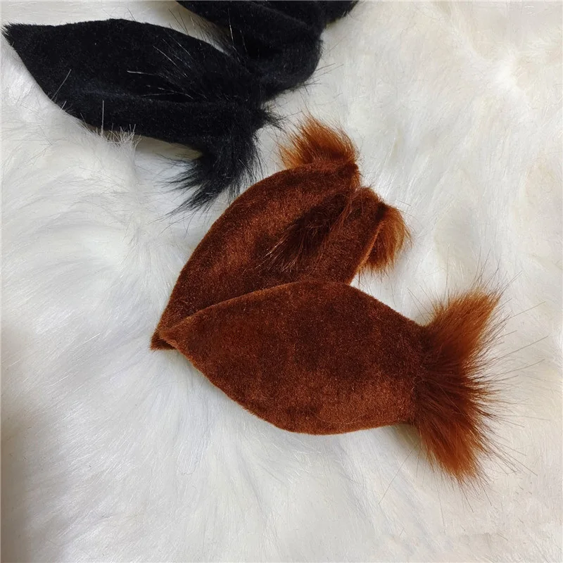 Personalizzato fatto a mano Pretty Derby Cosplay nero marrone orecchie di cavallo Hairhoop copricapo fascia per accessori Costume Cosplay
