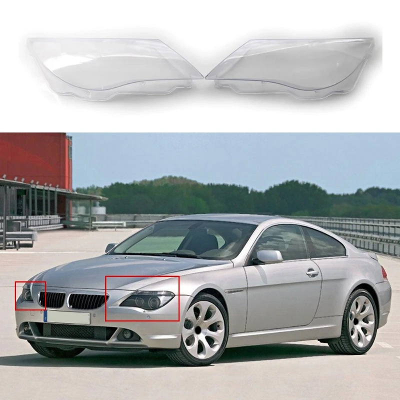 

Left Right Headlight Mask for Case Headlamp Clear Lens Housing Cover for -E63 E64 2008-2010 2006-2008 AOS