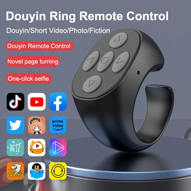 

Кольцо с дистанционным управлением по Bluetooth, регулируемая фотокамера, селфи-артефакт, Кольцо дистанционного управления Tiktok