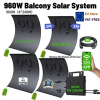 nouveau! Centrale électrique de balcon 960 W avec panneaux solaires flexibles 4 x 240 W, efficacité de conversion solaire 18 % 1