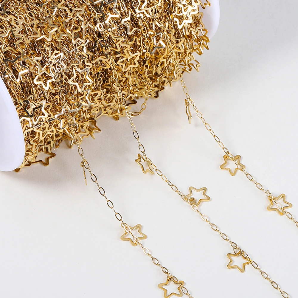 

Звездная цепь из нержавеющей стали, не выцветает, 2 метра, 1 метр, подвеска-Шарм, фотоэлемент для изготовления ювелирных изделий своими руками